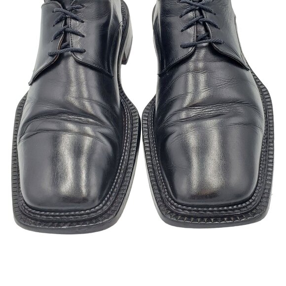 Vintage Valentino Garavani Olivier Italy Dress Shoes Oxfords Black Leather 10.5 - Picture 11 of 14